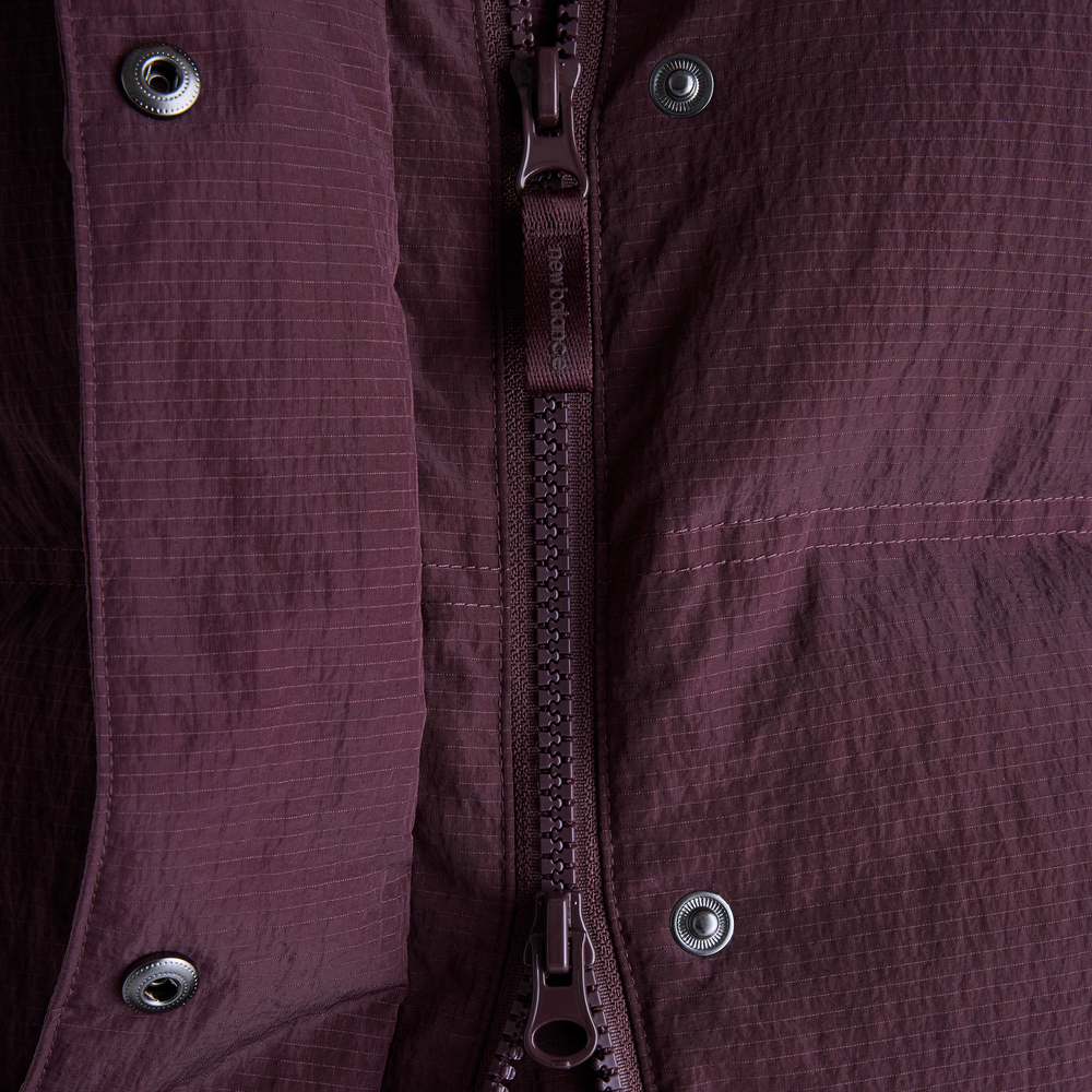 Kurtka damska New Balance Premium Puffer – bordowa