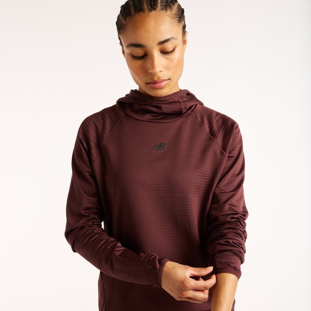 Bluza damska New Balance RC Essential Heat Grid – bordowa