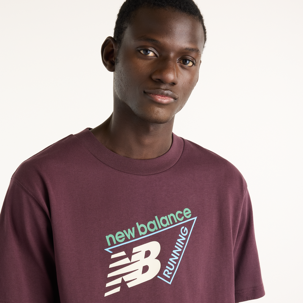 Koszulka męska New Balance Classic Tri-Logo – bordowa