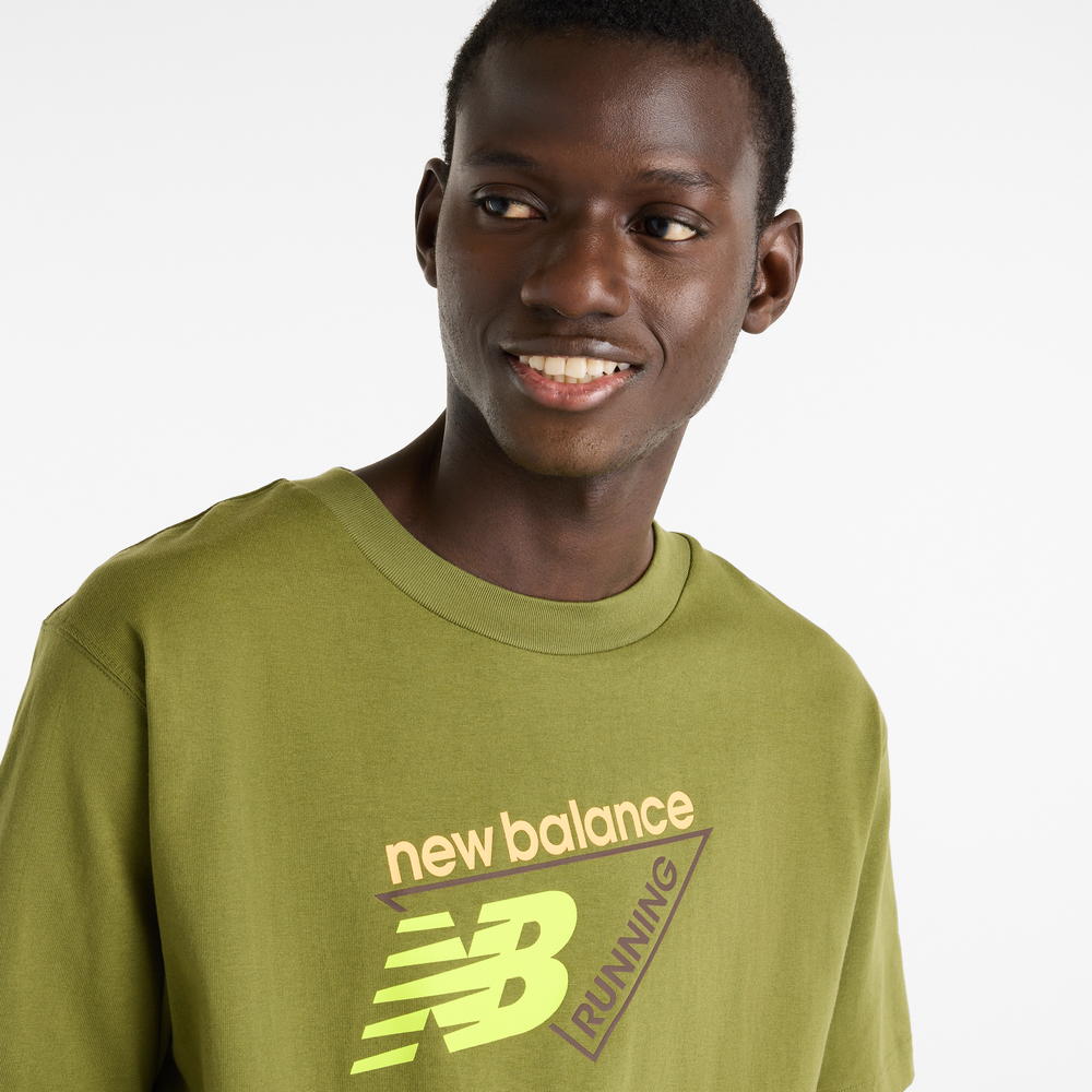 Koszulka męska New Balance Classic Tri-Logo – zielona