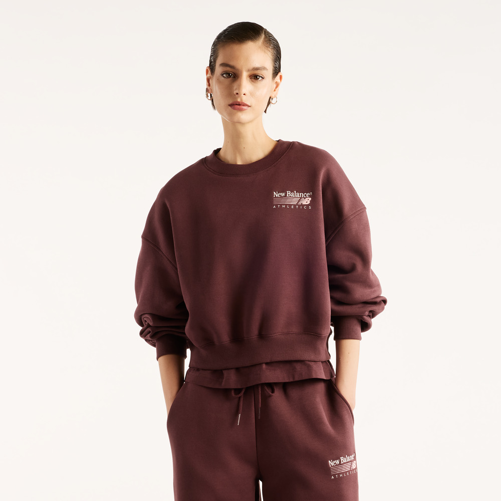 Bluza damska New Balance WT62T7JOYLR – bordowa
