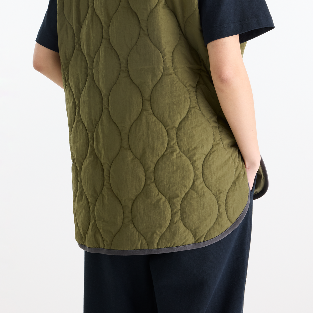 Bezrękawnik damski New Balance Quilted – beżowy