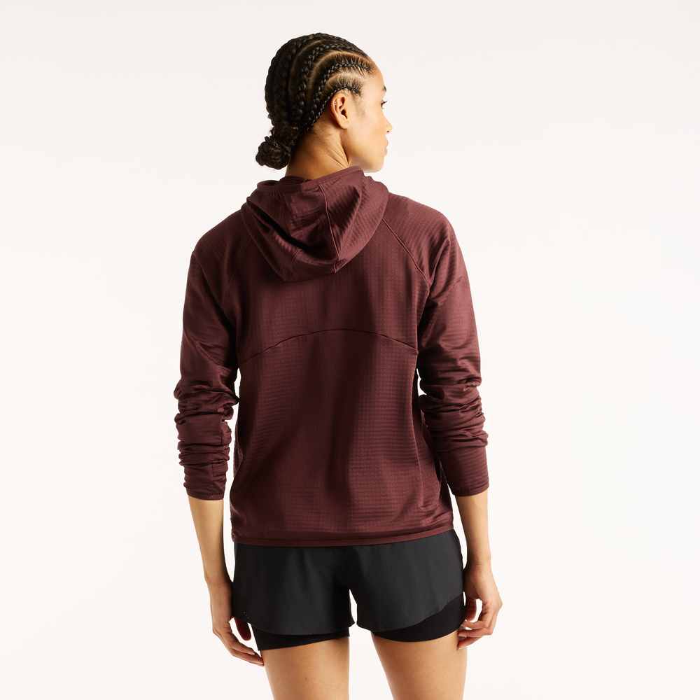 Bluza damska New Balance RC Essential Heat Grid – bordowa