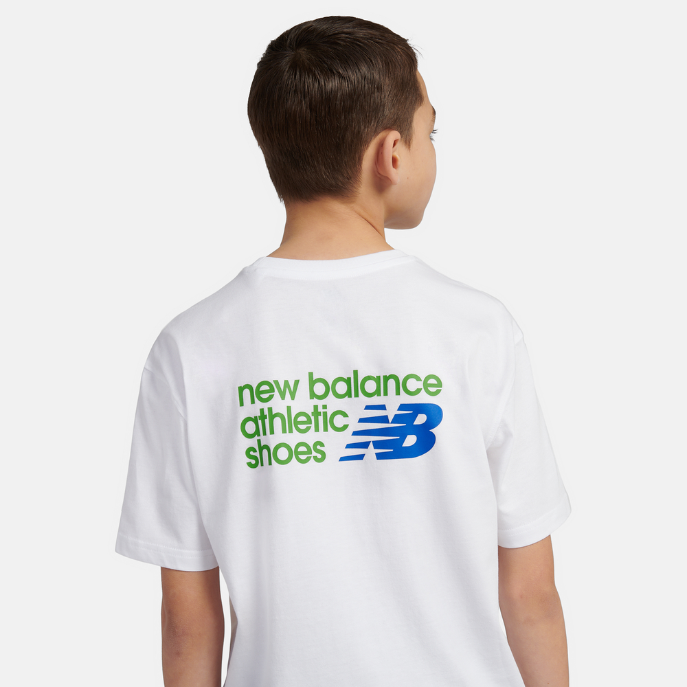 Koszulka dziecięca New Balance LAKB0295BWE – biała