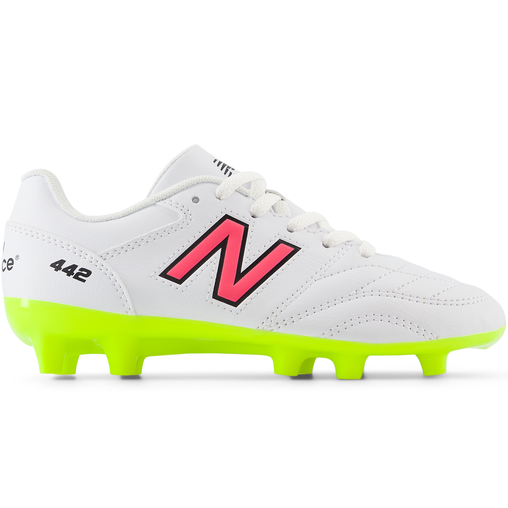 Korki dziecięce New Balance 442 ACADEMY JNR FG V2 JS43FWH2 – białe