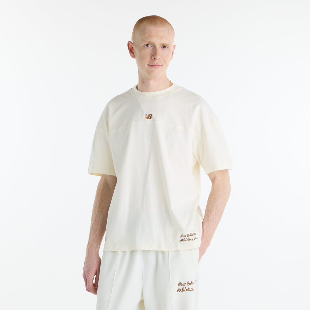Koszulka męska New Balance MT62L4FVAGA – beżowa