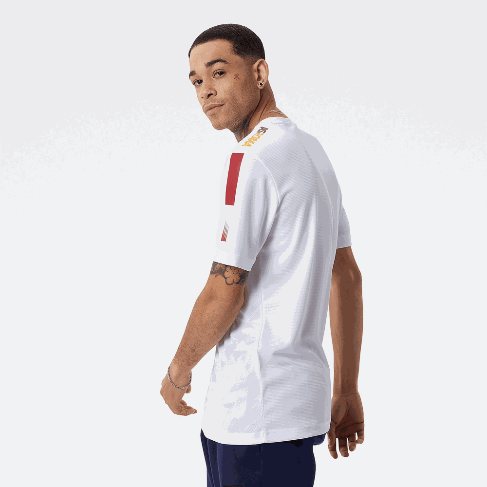 Koszulka New Balance AS Roma MT231232AWY – biała