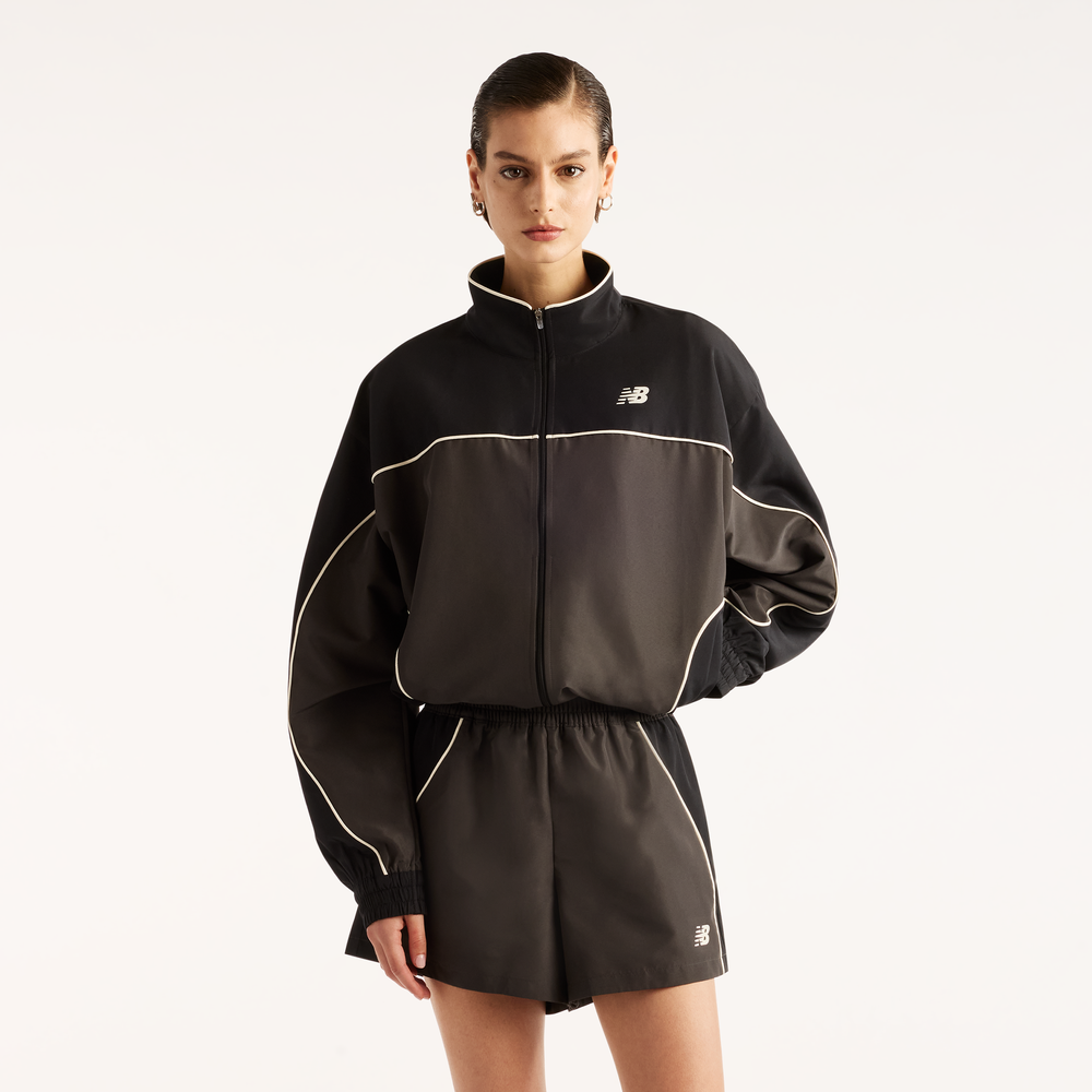 Kurtka damska New Balance WJ6279FYBLK – brązowa