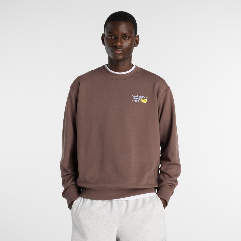 Bluza męska New Balance MT41547ABP – brązowa