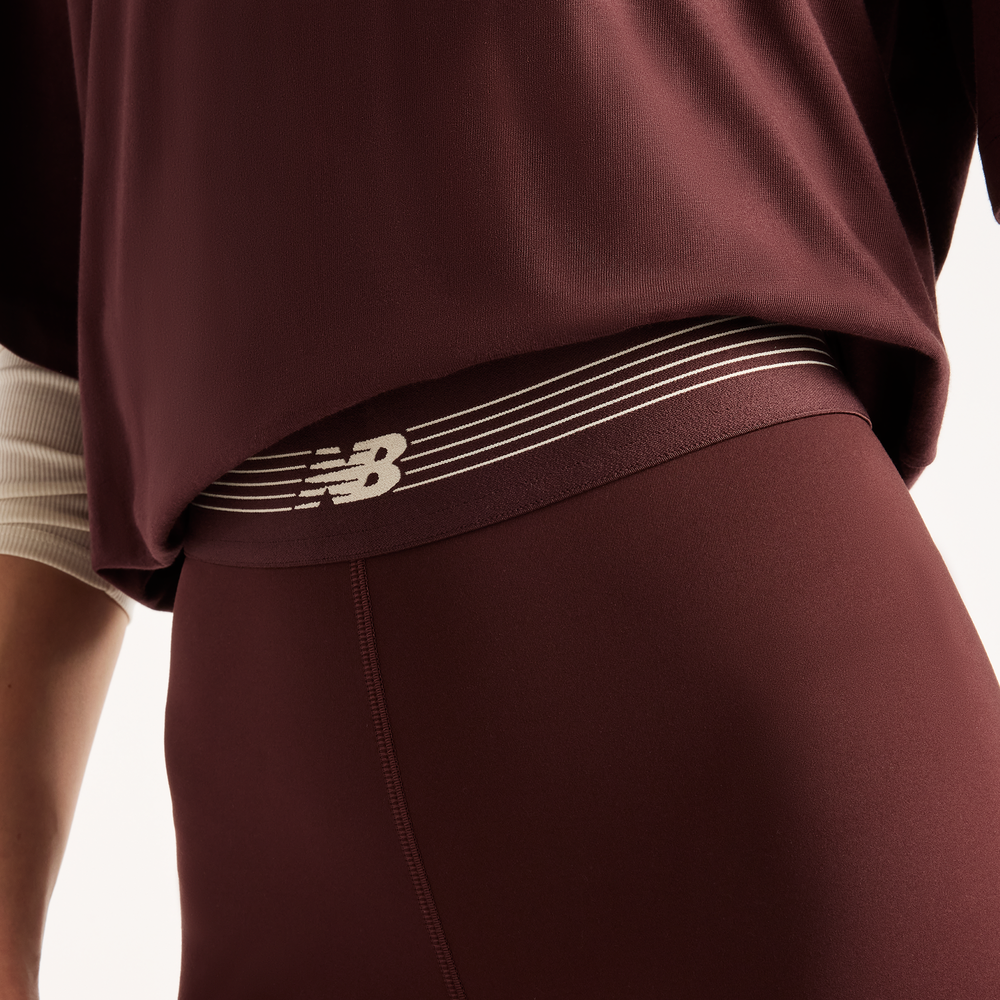 Legginsy damskie do treningu New Balance AC – bordowe
