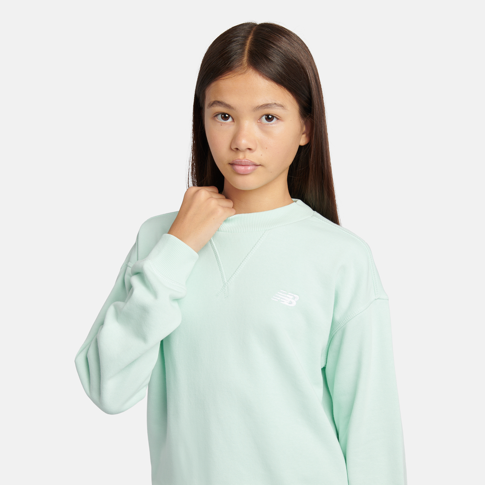 Bluza dziecięca New Balance LAKG0055COJ – miętowa