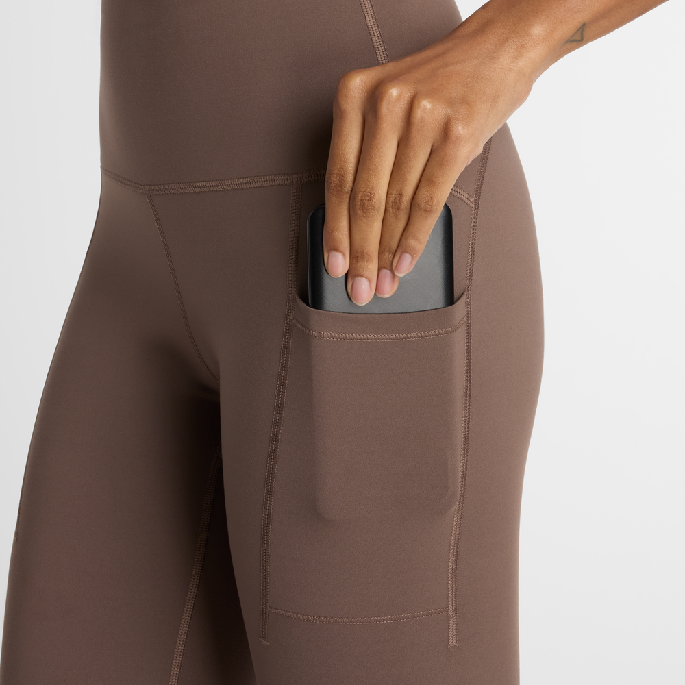 Legginsy damskie do biegania New Balance Sleek WP51275ABP – brązowe