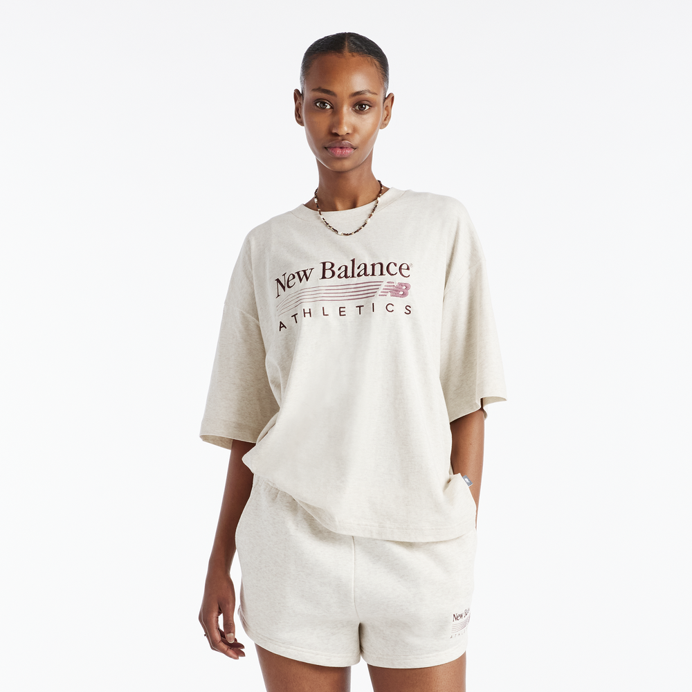 Koszulka damska New Balance WT6297MKLIT – beżowa