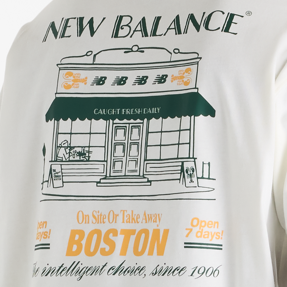 Koszulka męska New Balance Grab a Bite Boston – biała