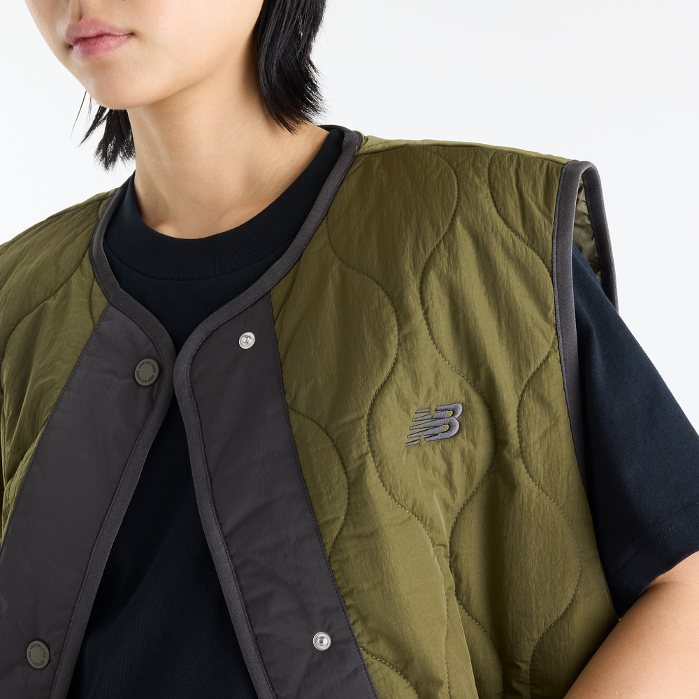 Bezrękawnik damski New Balance Quilted – beżowy