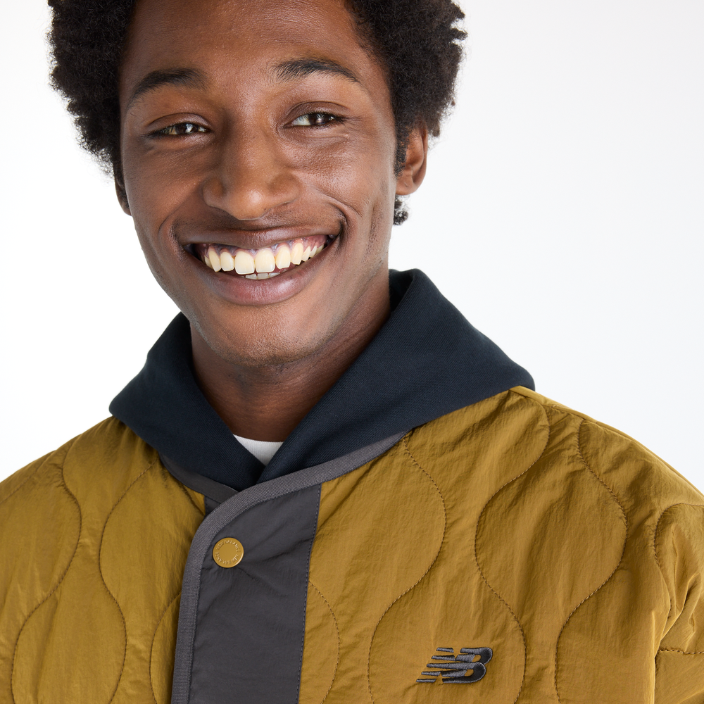 Kurtka męska New Balance Quilted Bomber – żółta