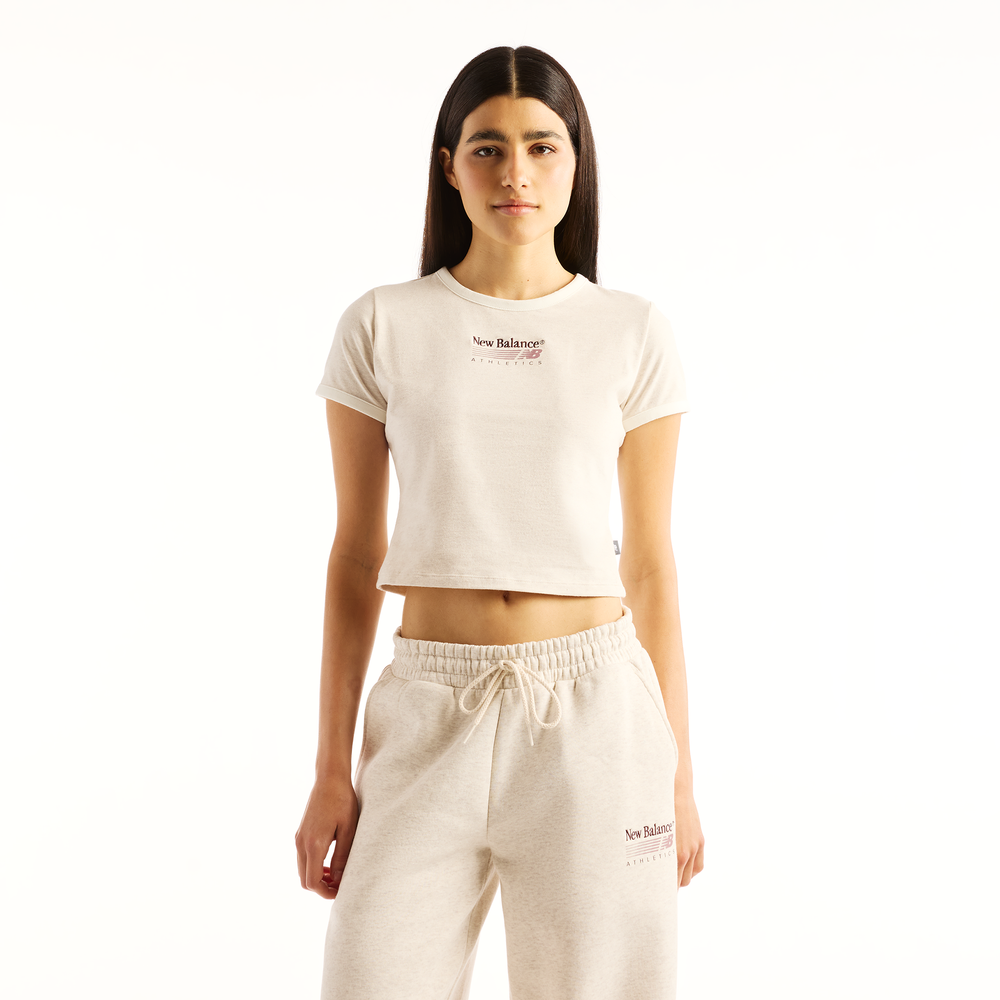 Koszulka damska New Balance WT62O4MBLIT – beżowa