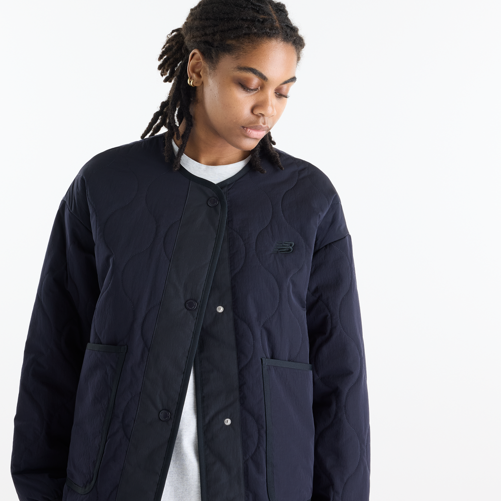 Kurtka damska New Balance Quilted Bomber – granatowa