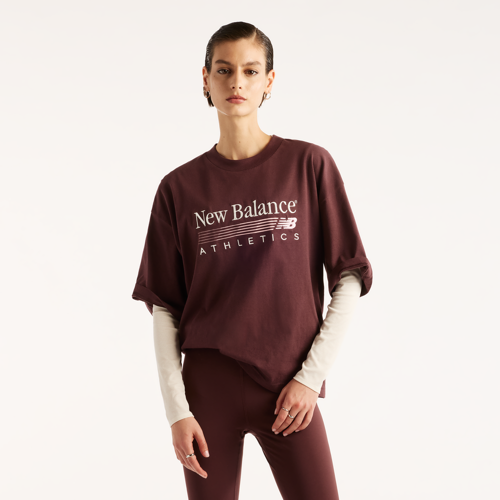 Koszulka damska New Balance WT6297MKYLR – bordowa