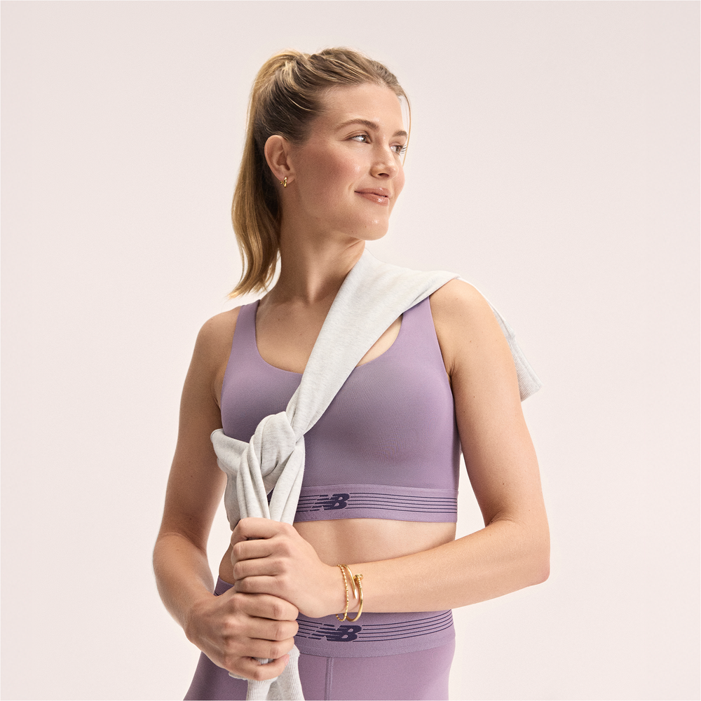 Biustonosz do treningu New Balance AC WB61Q0QKAA5 – fioletowy