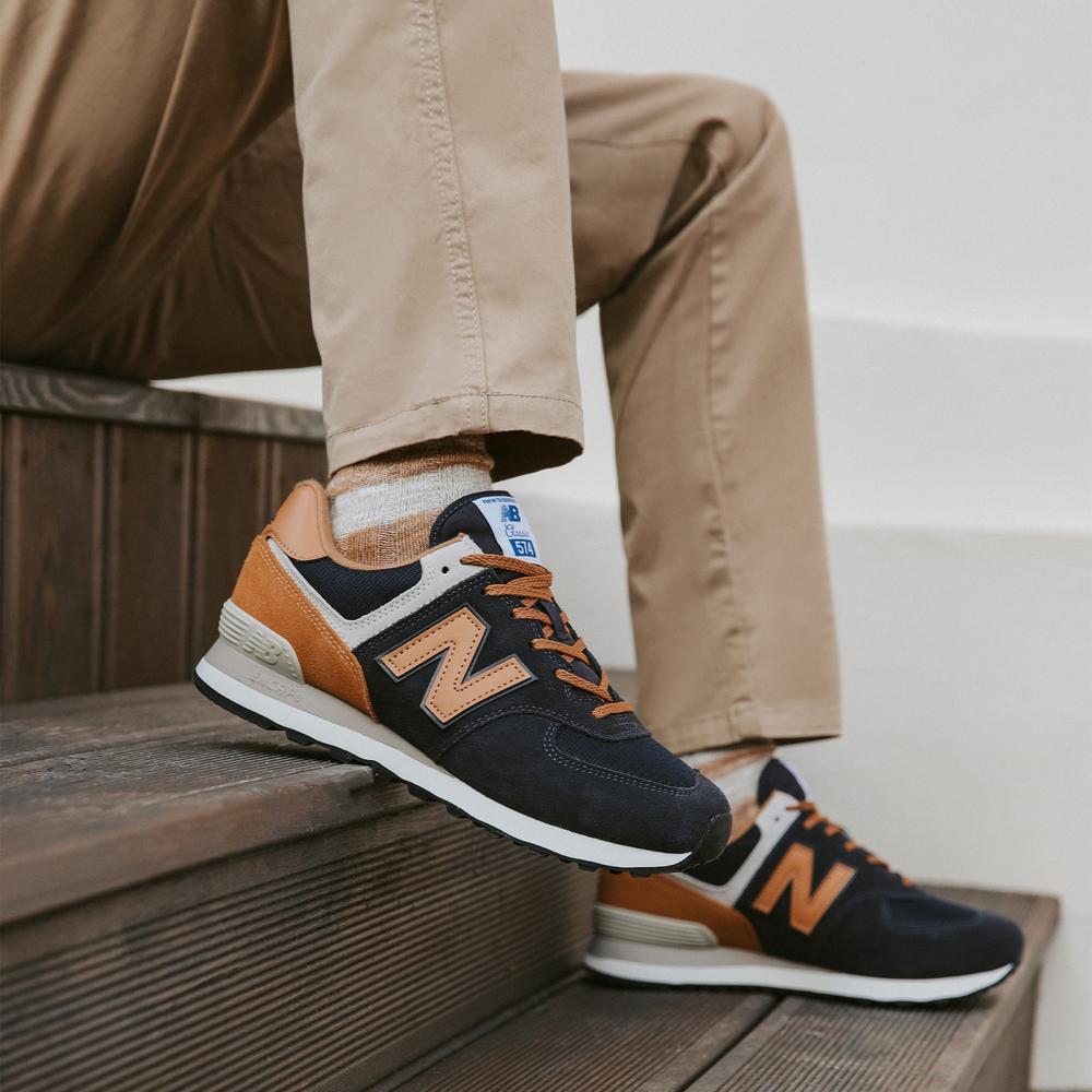 Buty New Balance ML574OT2 – granatowo–brązowe