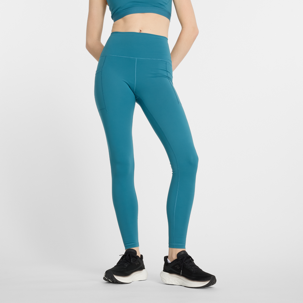 Legginsy damskie New Balance WP41275TEI – niebieskie