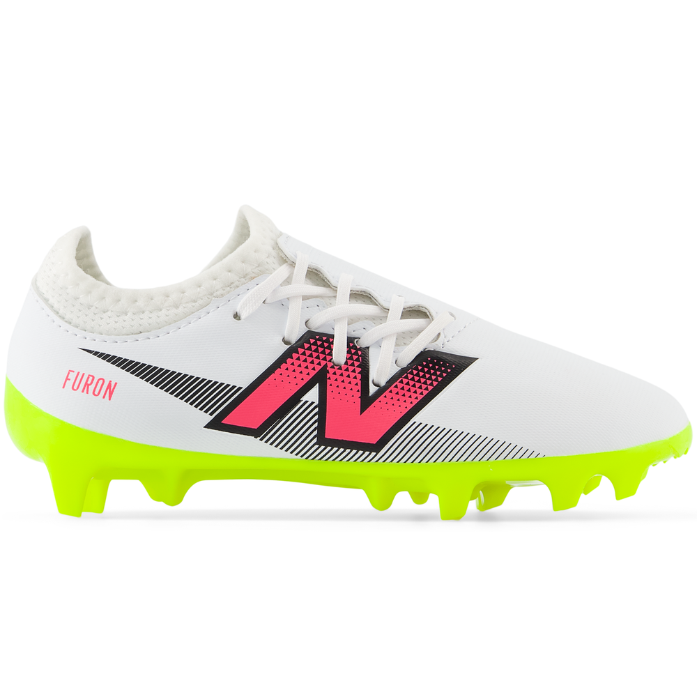 Korki dziecięce New Balance FURON V7+ DISPATCH JNR FG SJF3FH75 – białe