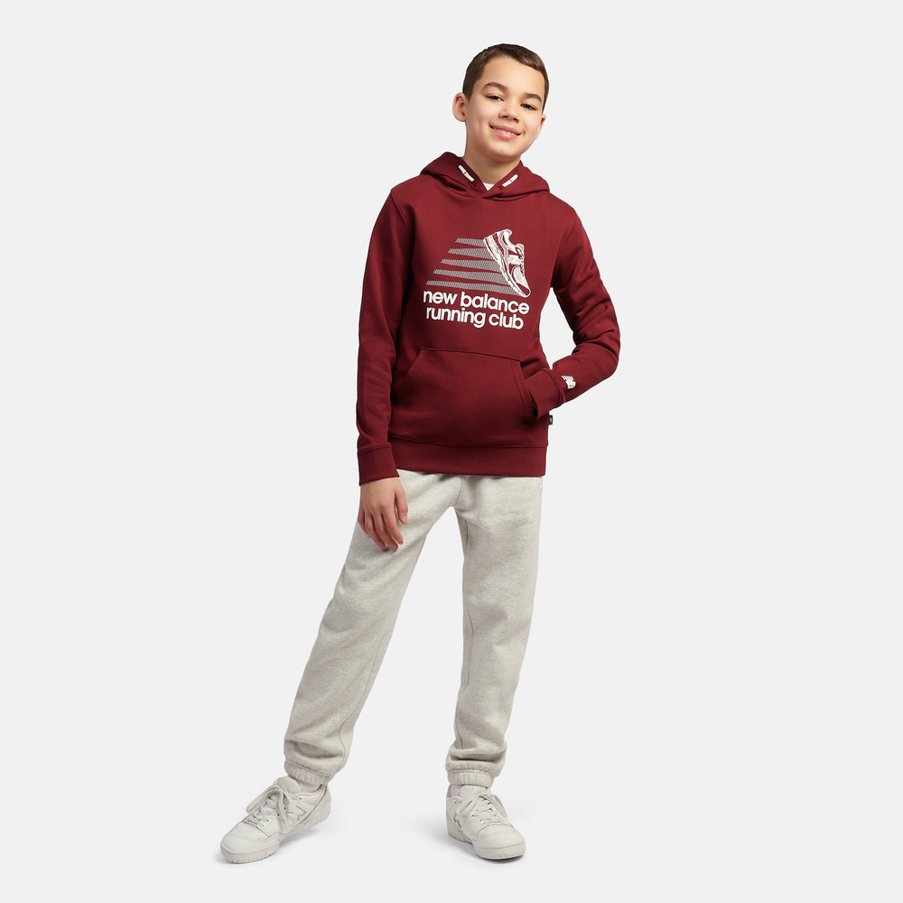 Bluza dziecięca New Balance LAKB0347MHB – bordowa