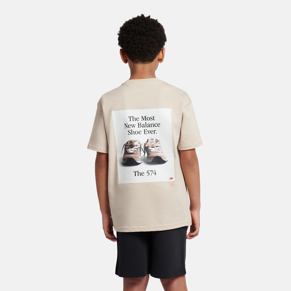 Koszulka dziecięca New Balance YT61A21ATWF – beżowa