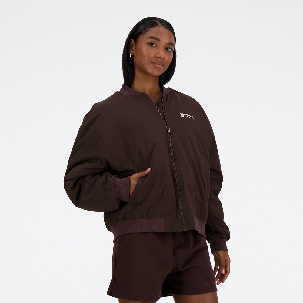 Kurtka damska New Balance WJ33507KCF – brązowa