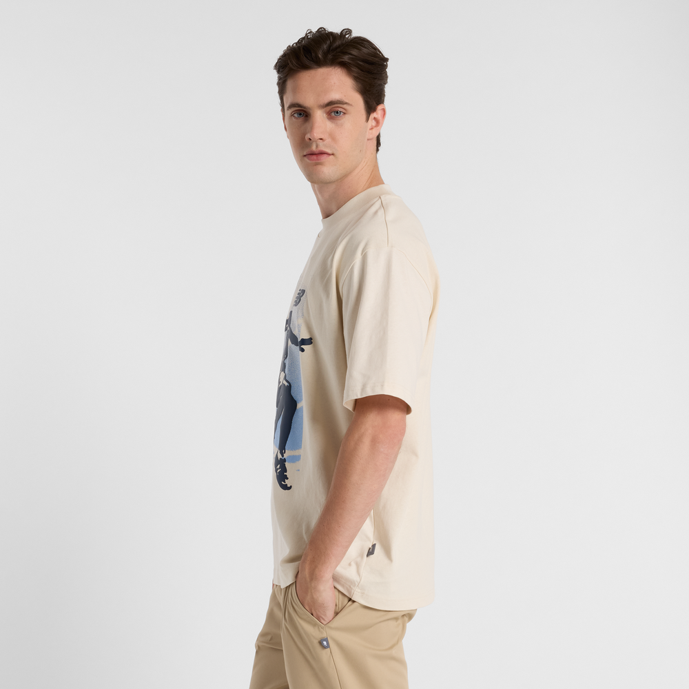 Koszulka męska New Balance MT51605LIN – beżowa