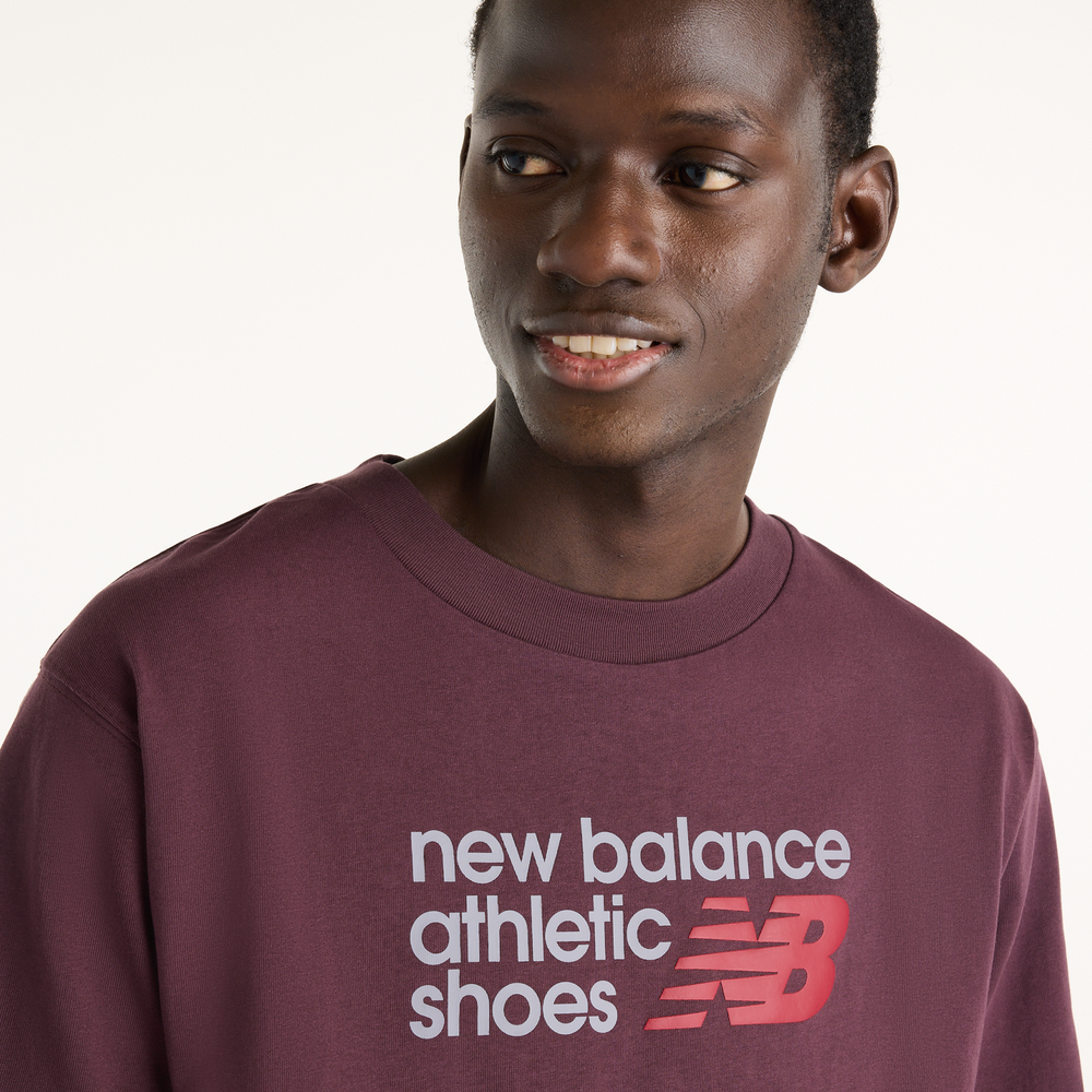 Koszulka męska New Balance Athletics Premium Relaxed Chest Logo – bordowa
