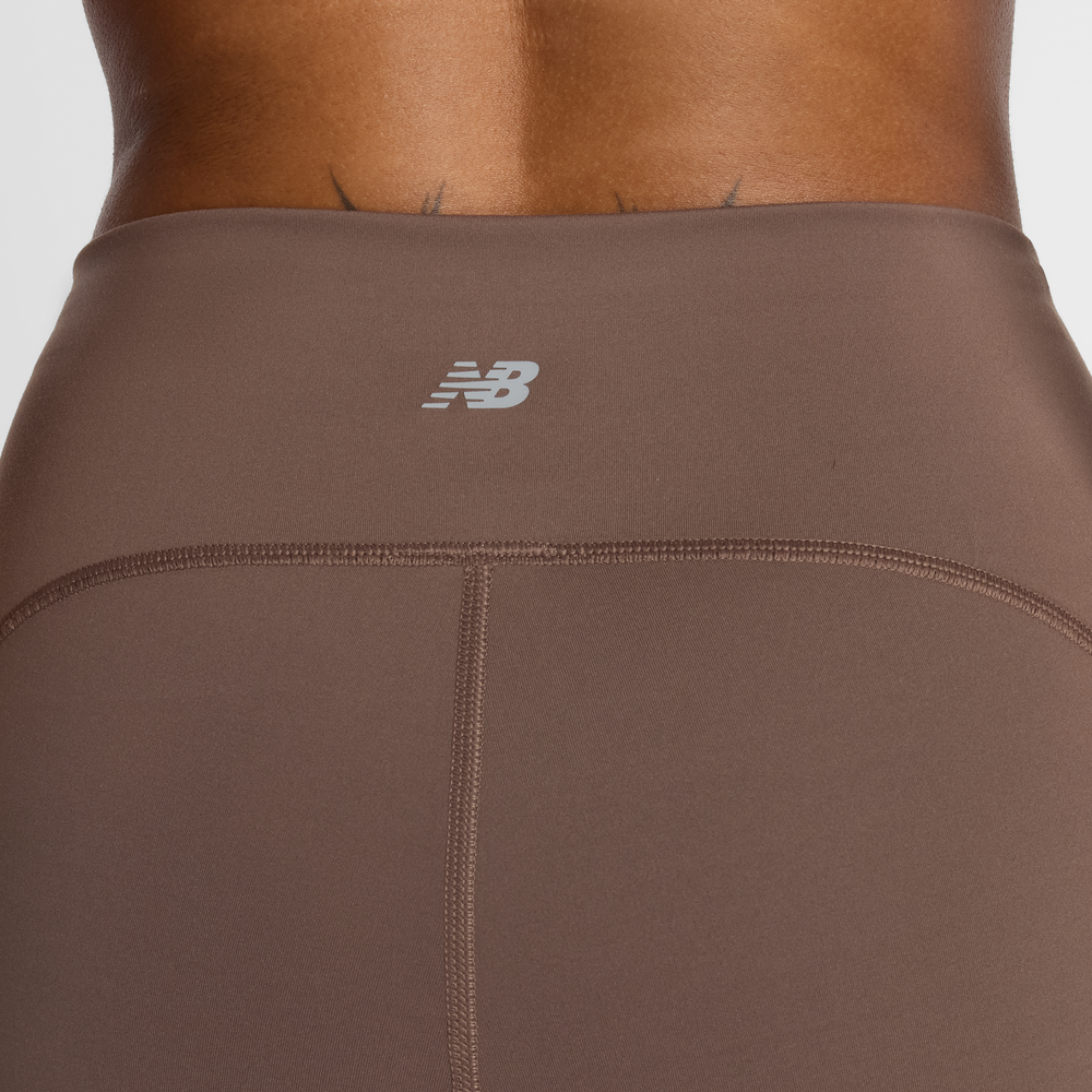 Legginsy damskie do biegania New Balance Sleek WP51275ABP – brązowe