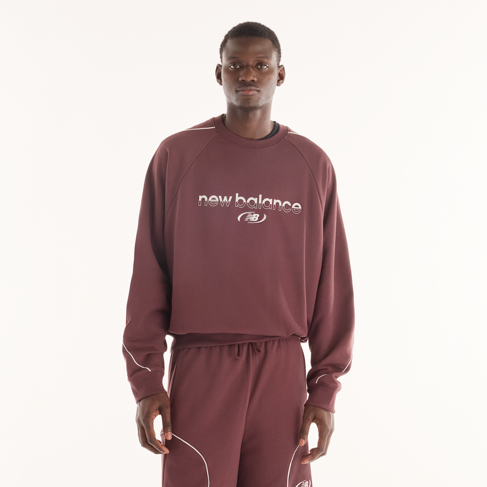 Bluza męska New Balance MT62N5SYYLR – bordowa