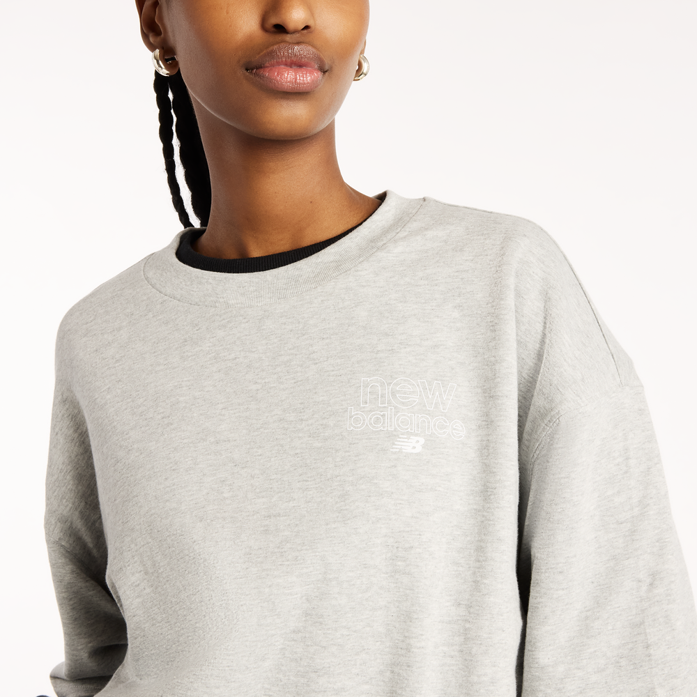 Koszulka damska New Balance Sport Oversized Graphic – szara