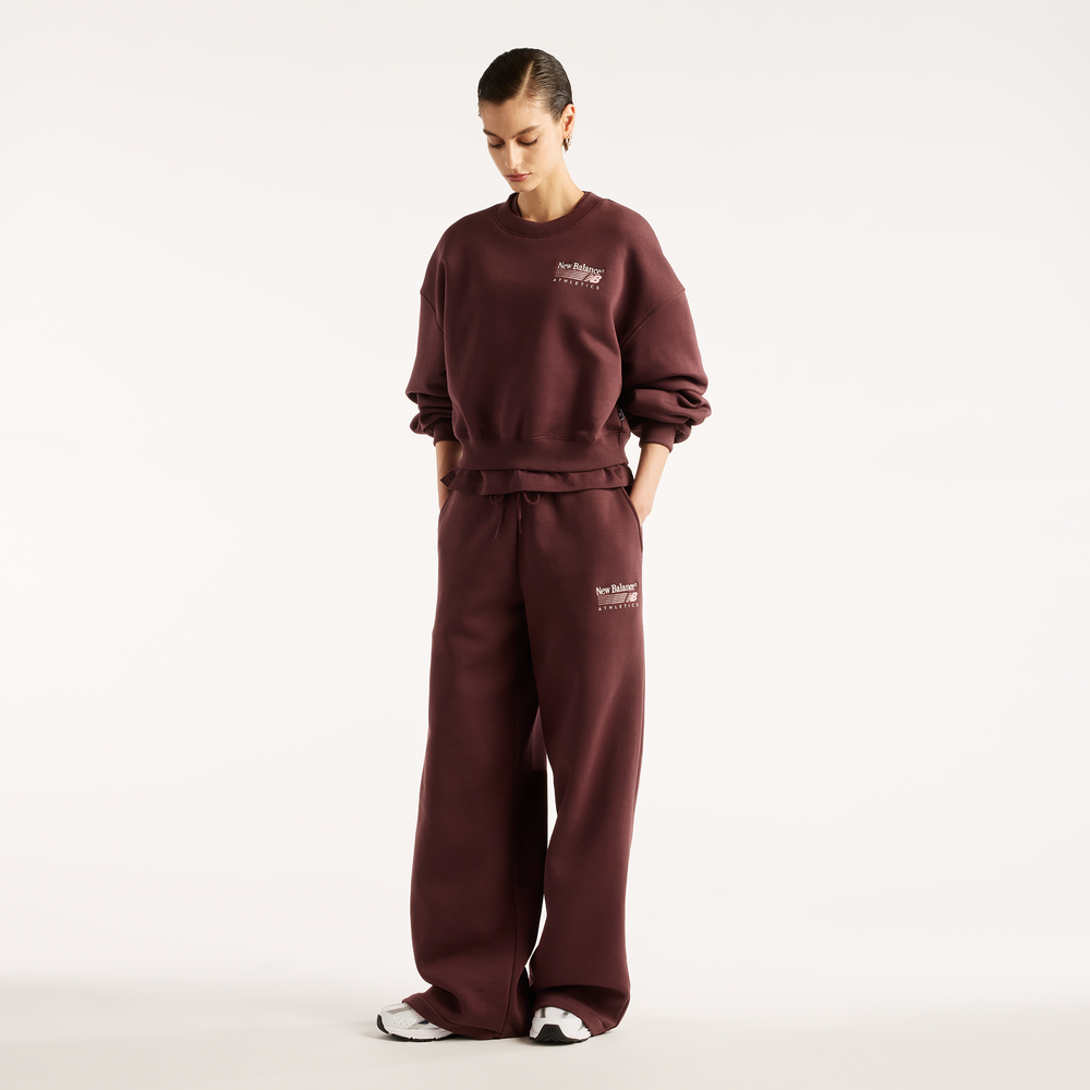 Bluza damska New Balance Trackside – bordowa