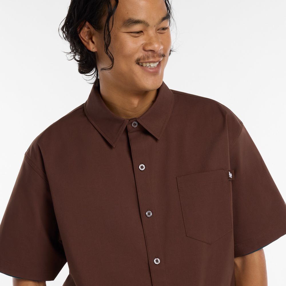 Koszula męska New Balance Numeric MT61J0V9ABJ – brązowa