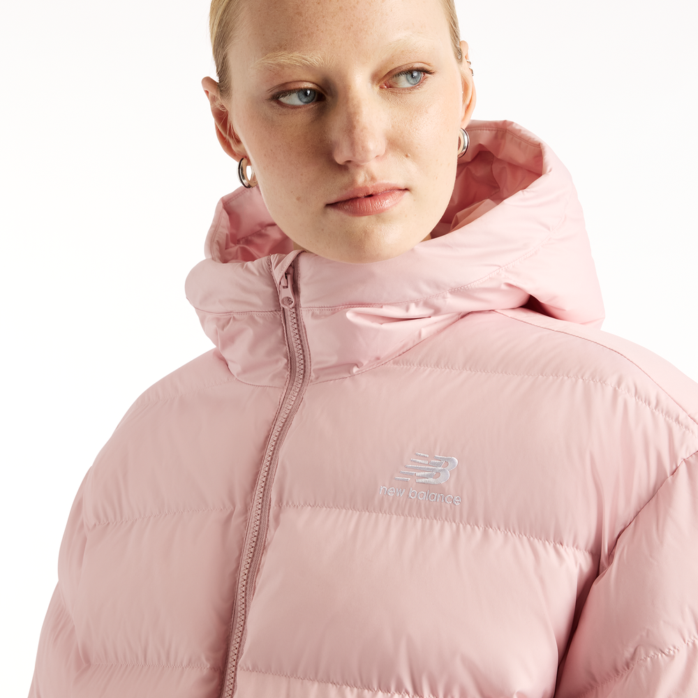 Kurtka damska New Balance Boston Puffer – różowa