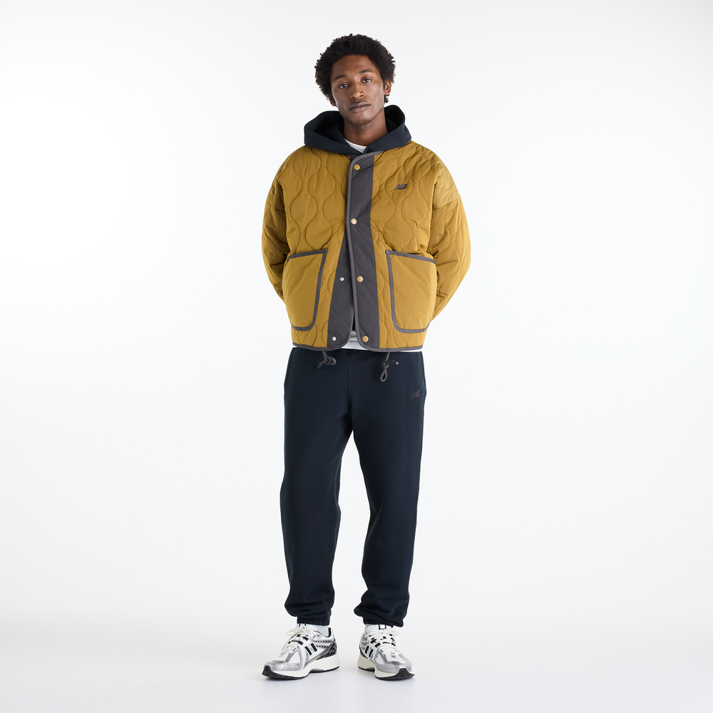Kurtka męska New Balance Quilted Bomber – żółta