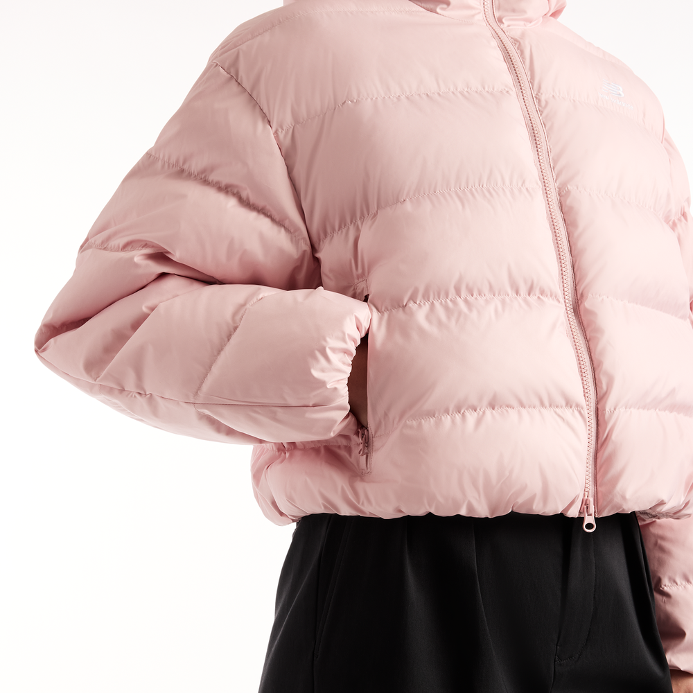 Kurtka damska New Balance Boston Puffer – różowa