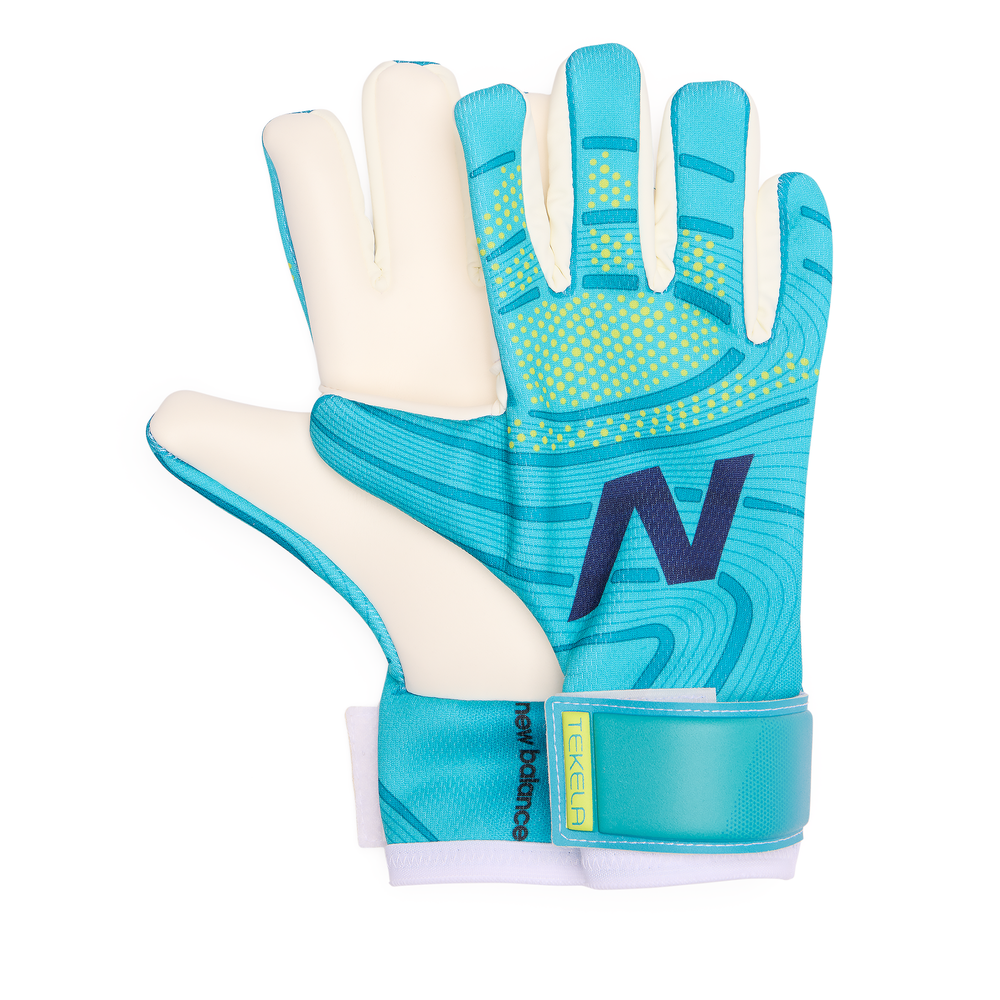Rękawice bramkarskie juniorskie New Balance GK23345JWG – niebieskie