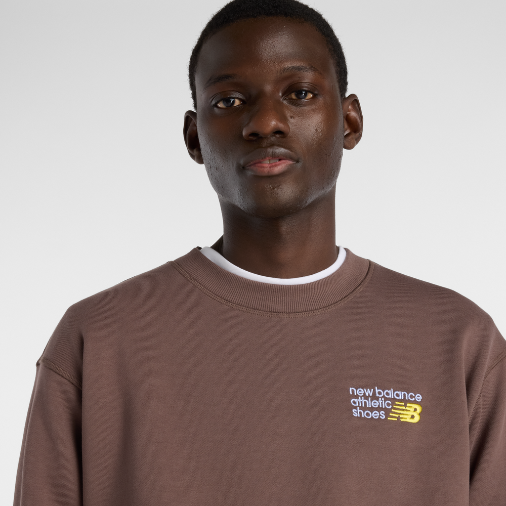 Bluza męska New Balance MT41547ABP – brązowa
