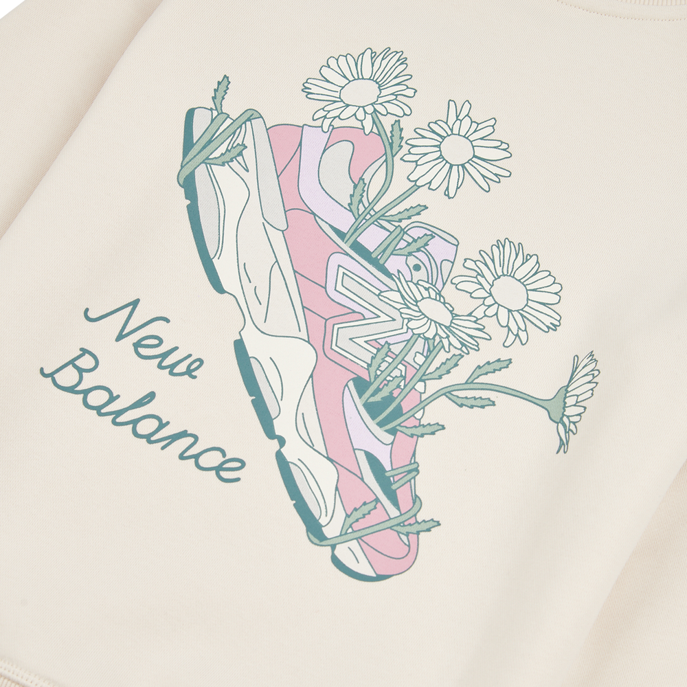 Bluza dziecięca New Balance LAKG0203BIS – beżowa
