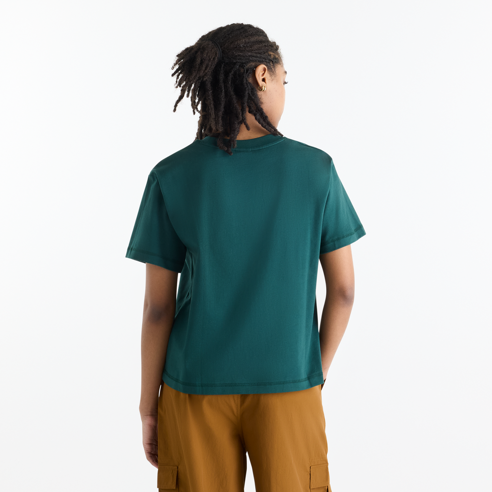 Koszulka damska New Balance Athletics Premium Logo Hip Length – zielona