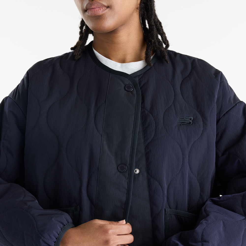 Kurtka damska New Balance Quilted Bomber – granatowa