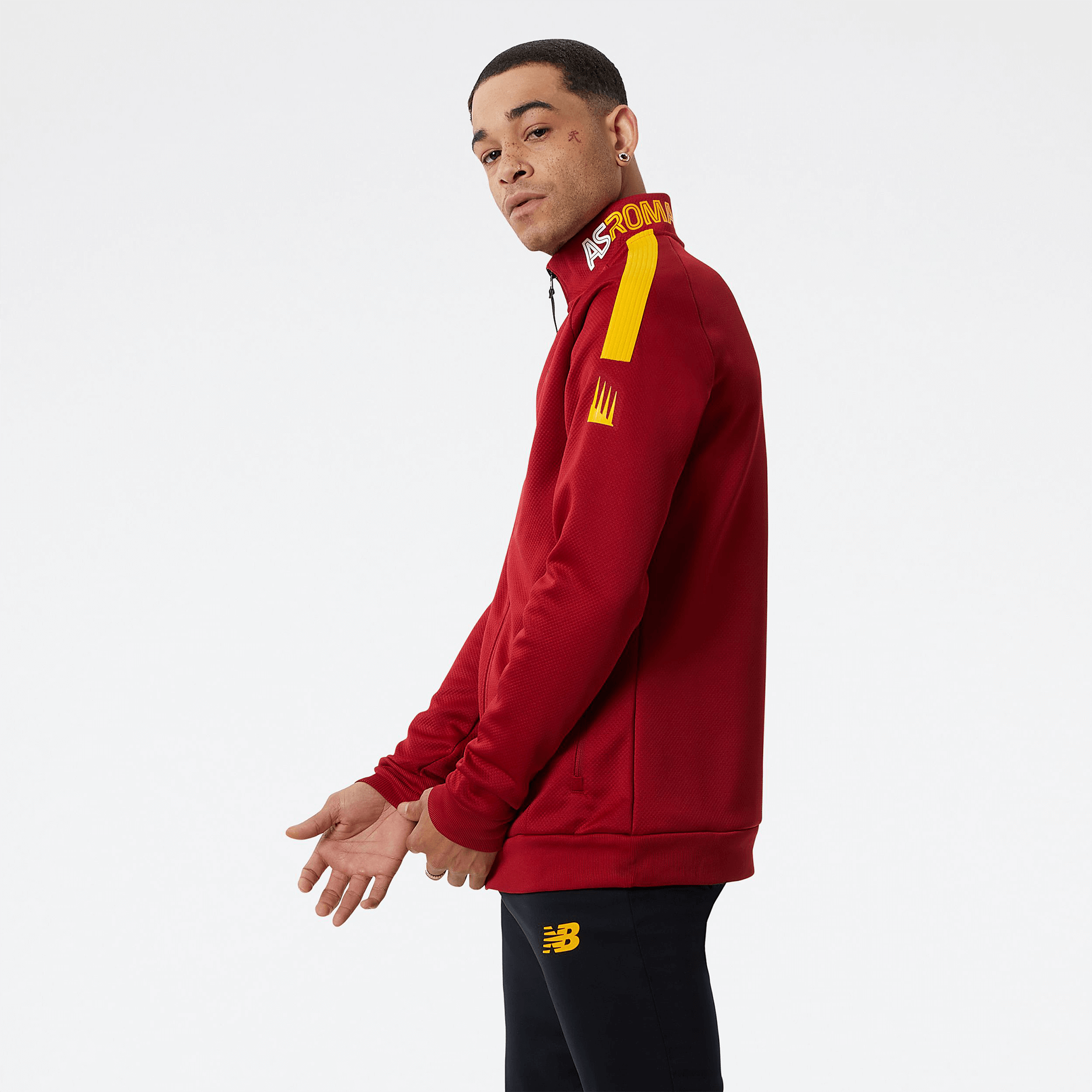 AS Roma New Balance ジャージ 赤 New Balance AS Roma Prematch Jacket - Red - Mens Replica |