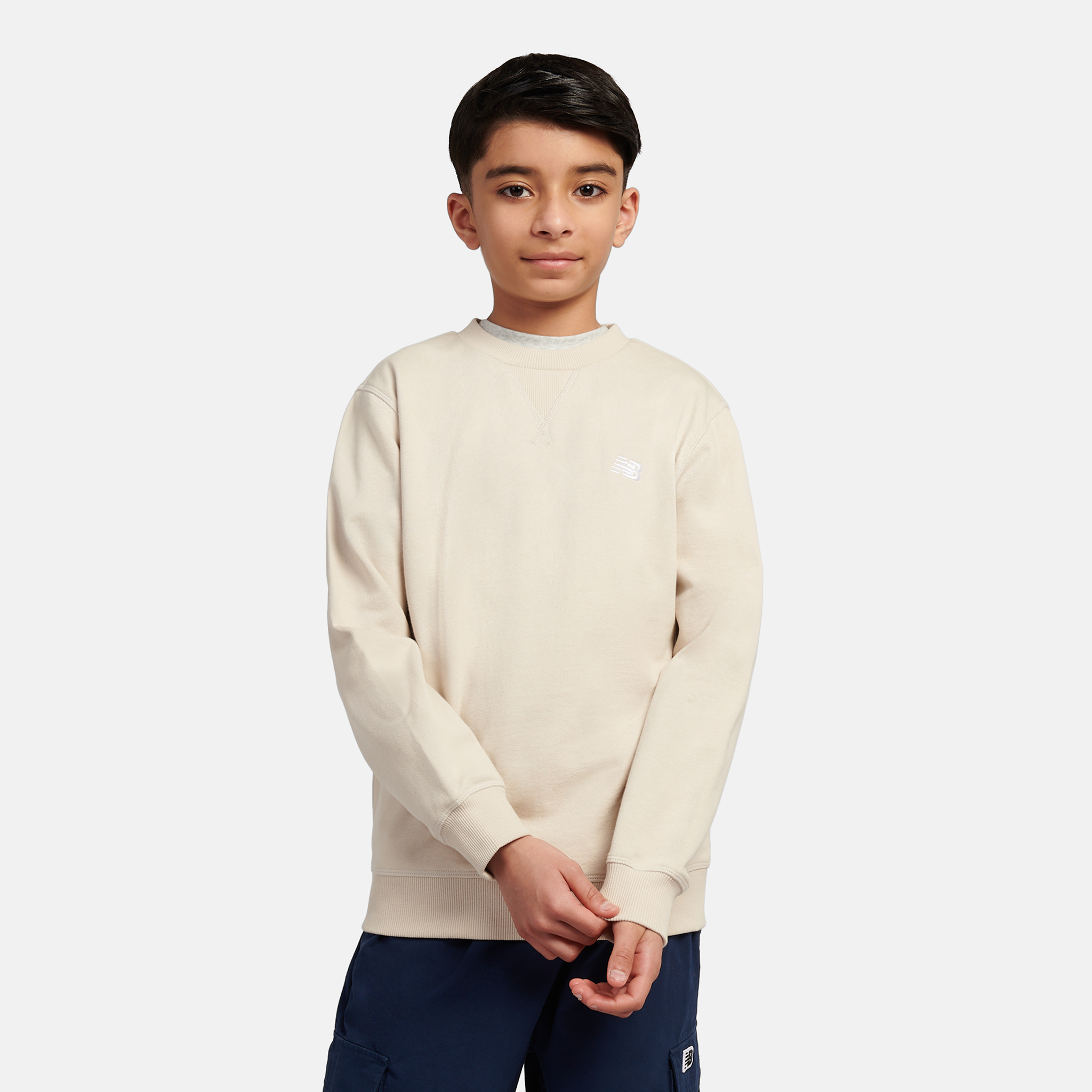 Bluza dziecięca New Balance LAKB0055TWF – beżowa