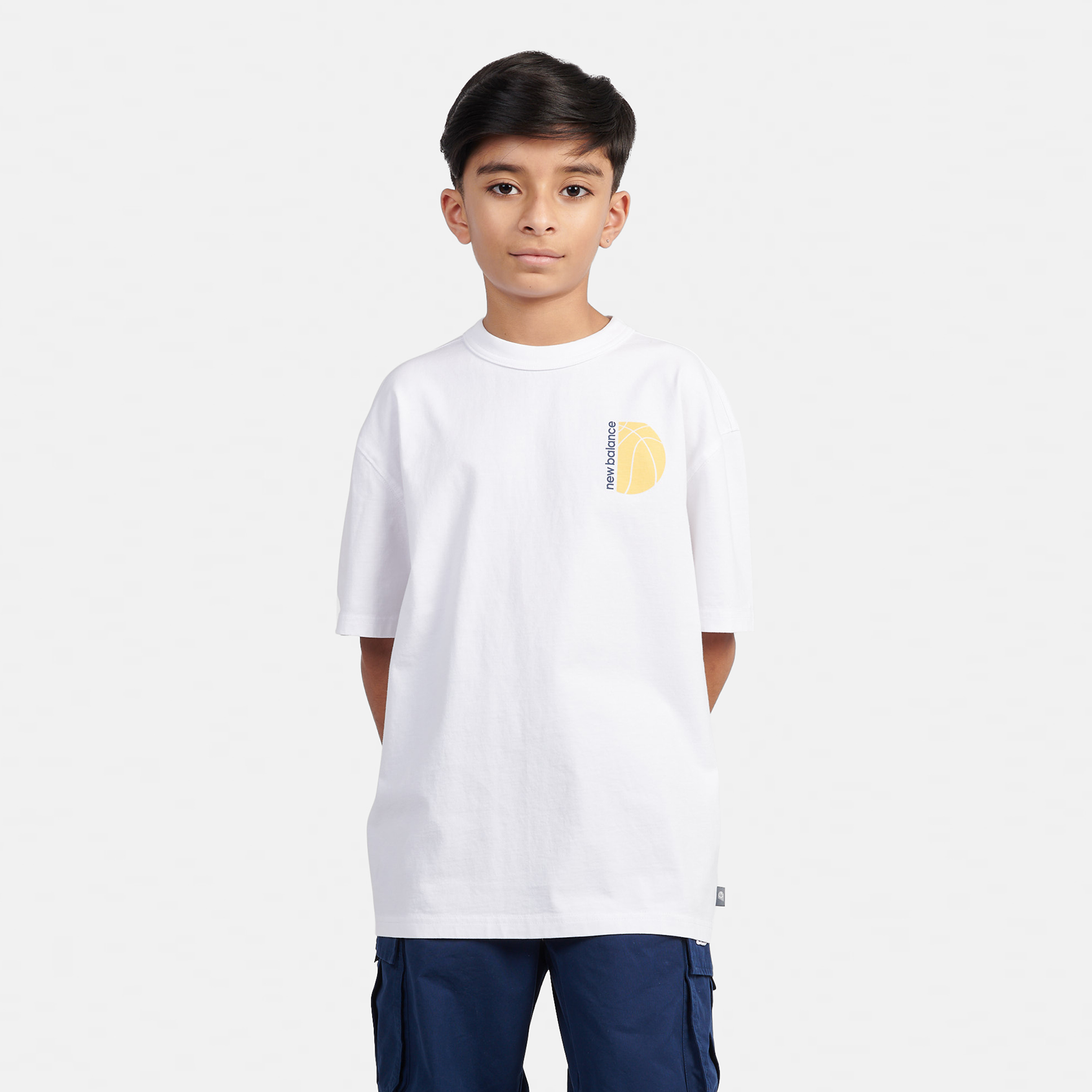 Koszulka dziecięca New Balance LAKB0157BWE – biała