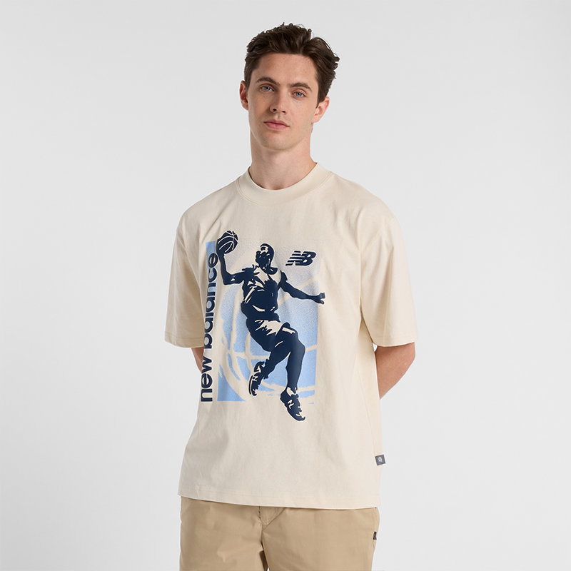 Koszulka męska New Balance MT51605LIN – beżowa