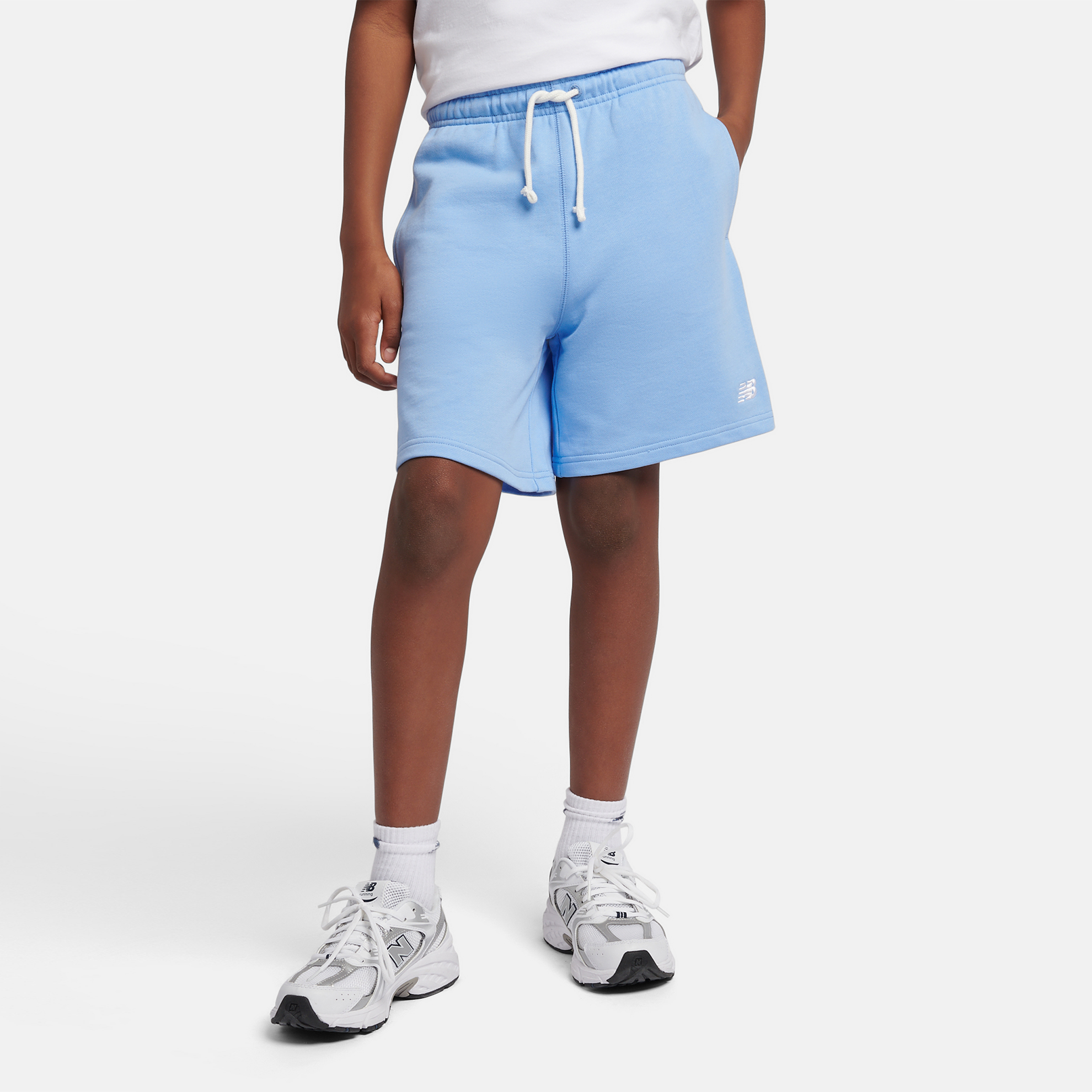 Spodenki dziecięce New Balance LAKB0008ELE – niebieskie